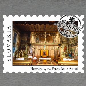 Hervartov - sv. František z Assisi -  magnet známka