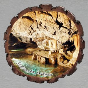 Belianska jaskyňa - magnet kůra kulatá 13 cm
