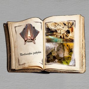 Belianska jaskyňa - netopýr - magnet kniha koláž