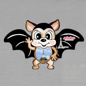 Ještěd - logo - magnet netopýr
