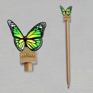 Motýlí dům Diana - Motýl zelený - tužka - sokl - jednostranný tisk