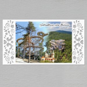 Bojnice - Vyhliadková veža - magnet DL Slovakia prořezávaný 3