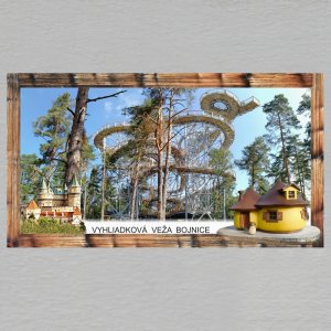 Bojnice - Vyhliadková veža - magnet DL rám dvojitý koláž