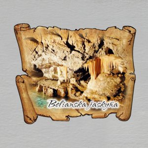 Belianská jaskyňa - magnet minii pergamen