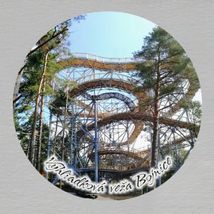 Bojnice - Vyhliadková veža - Magnet - kulatý - 4cm
