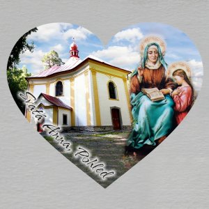 Svatá Anna - Pohled - magnet srdce