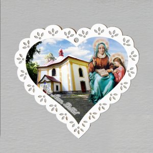 Svatá Anna - Pohled - magnet srdce krajka