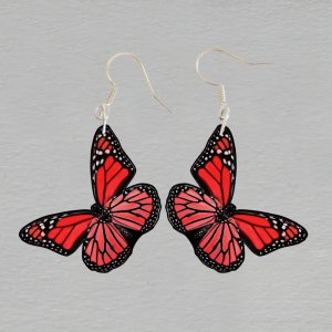 Motýlí dům Papilonia - Motýl červený - náušnice