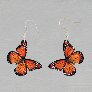 Motýlí dům Papilonia - Motýl oranžový - náušnice