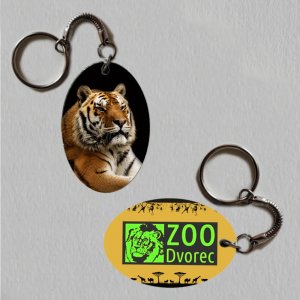 ZOO Dvorec - Tygr ussurijský - logo - klíčenka ovál