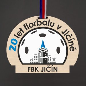 Florbal Jičín - medaile se stuhou trikolora
