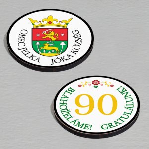 Obec Jelka - 90 let - podtácek kulatý 12 cm