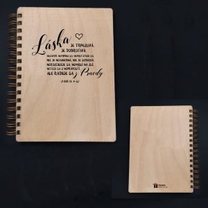 Pietro Biblico - Láska - zápisník laser - logo zadní strana