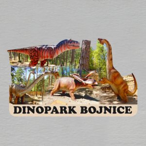 Dinopark Bojnice - magnet ořez s textem