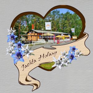 Jachta Holany - magnet srdce s květy modré