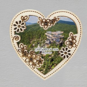 Bojnice - Vyhliadková veža - magnet srdce dvojité