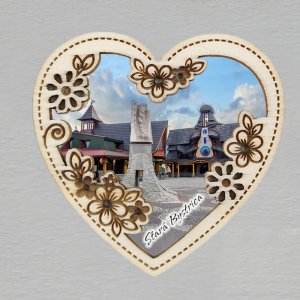 Stará Bystrica - magnet srdce dvojité