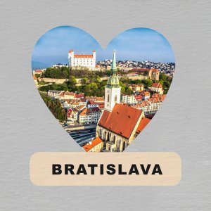 Bratislava - Hrad - magnet - srdce s textem