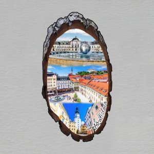 Bratislava - Prezidentský palác - magnet kůra ovál