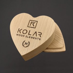 FK Kolar - krabička srdce 8 cm s gravírem loga na zadní straně