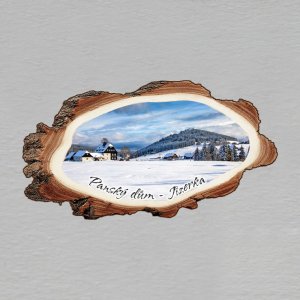 Panský dům - zimní - magnet kůra
