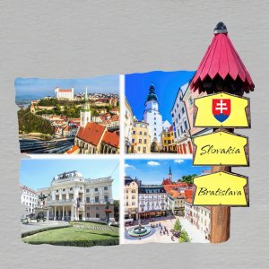 Bratislava - magnet rozcestník Slovakia