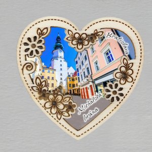 Bratislava - magnet srdce dvojité