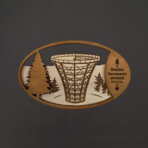 Stezka korunami stromů Krkonoše - magnet ovál dvojitý světlý