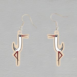 BRuNo family park - čáp - náušnice