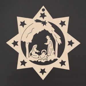 Hvězda silná - betlém - ozdoba buk