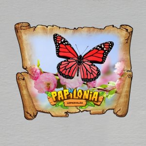 Papilonia Budapešť - motýl červený - mini pergamen