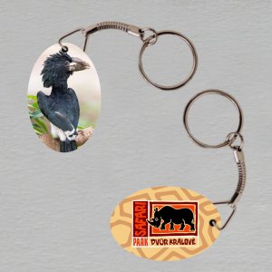Safari Park Dvůr Králové - pták - klíčenka ovál