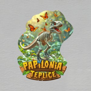Papilonia Teplice - dinosauři - magnet ořez masiv