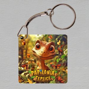 Papilonia Teplice - dinosauři - klíčenka čtverec