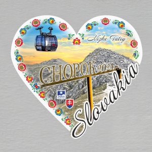 Chopok - magnet srdce ořez 2