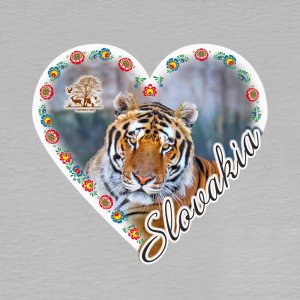 Panthera park - magnet srdce ořez