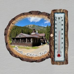 Bouda v Obřím Dole - magnet teploměr kůra