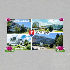 Piešťany - magnet masiv ořez s květy