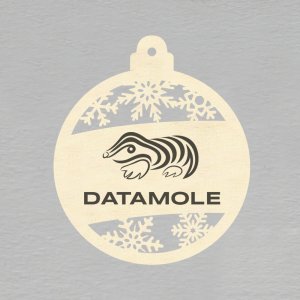 Datamole - ozdoba kulatá 7 cm - krtek a vločky