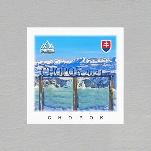 Chopok - magnet čtverec rám bílý