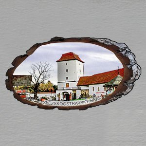 Slezskoostravský hrad - magnet kůra ovál