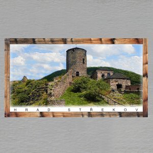 Střekov - hrad - magnet DL rám
