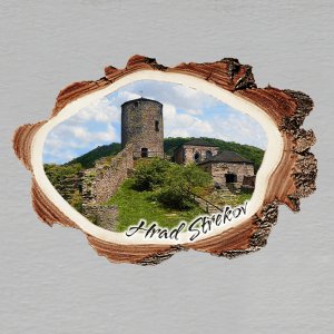 Střekov - hrad - magnet kůra malá