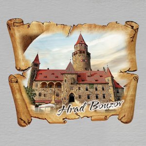Bouzov - hrad - magnet pergamen