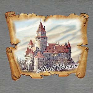 Bouzov - hrad - magnet pergamen